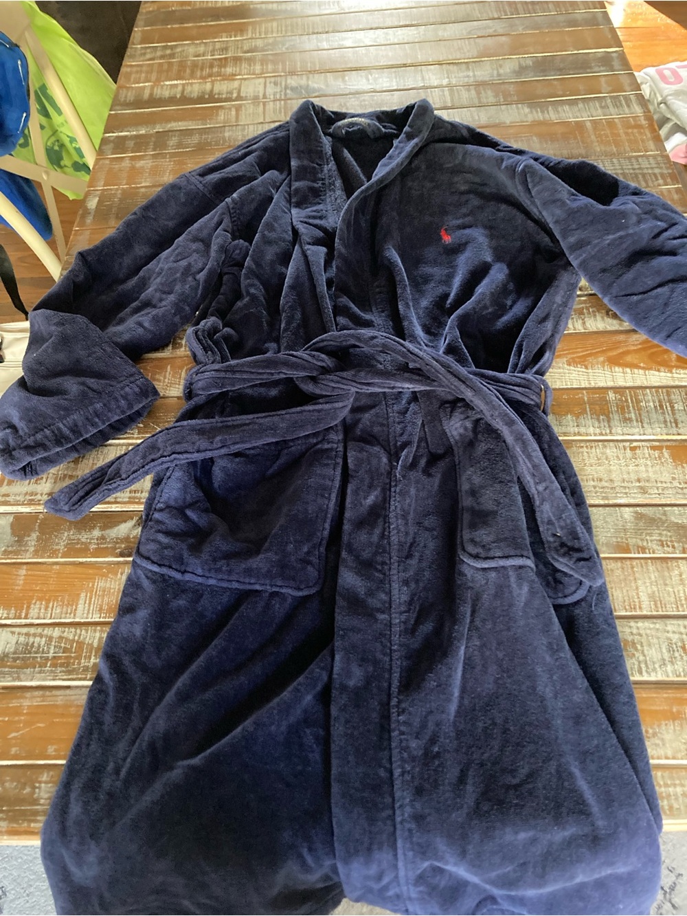 navy blue Ralph Lauren Bathrobe